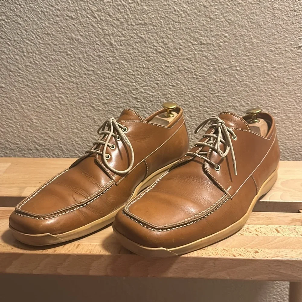 Zegna sport caramel brown boat shoes